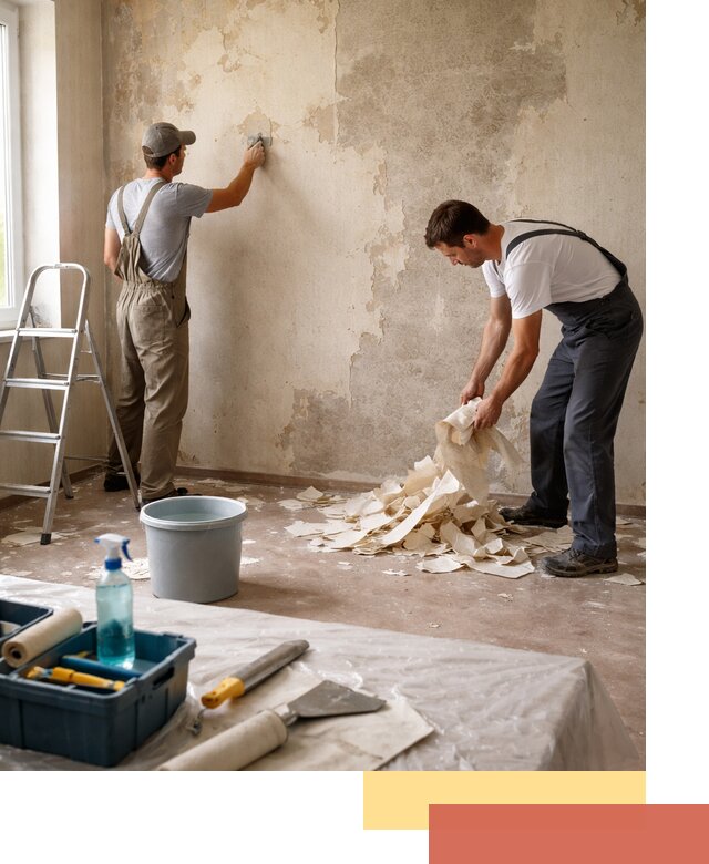 Снятие старых обоев в Соликамске быстро и качественно