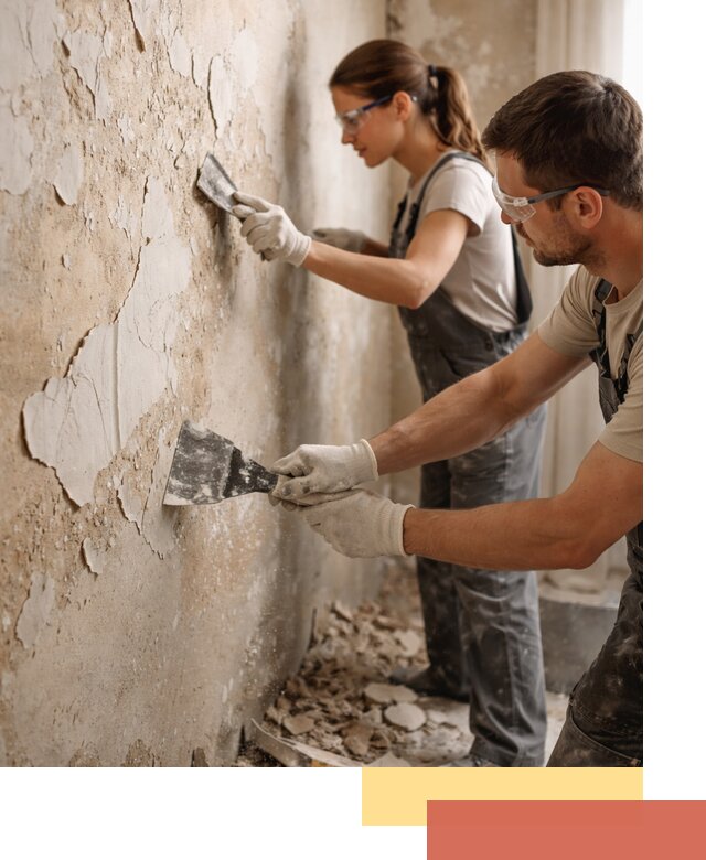 Снятие старой шпаклевки и подготовка поверхностей в Соликамске