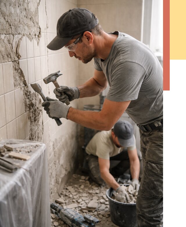 Демонтаж плитки со стен в Соликамске от 876 руб. — быстро и недорого | ОТДЕЛОЧНИК-Слк