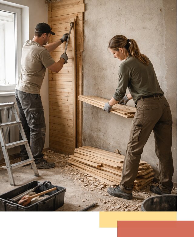 Демонтаж вагонки со стен в Соликамске — профессиональный демонтаж