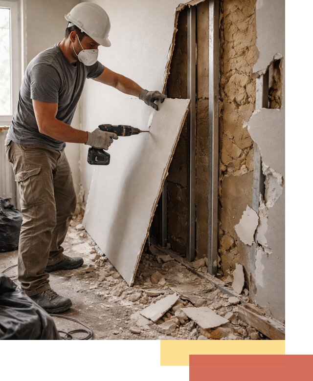 Демонтаж гипсокартона со стен в Соликамске качественно и быстро