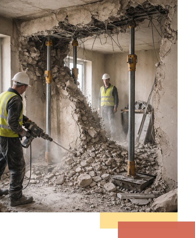 Снос несущих стен в Соликамске с гарантией безопасности и качества