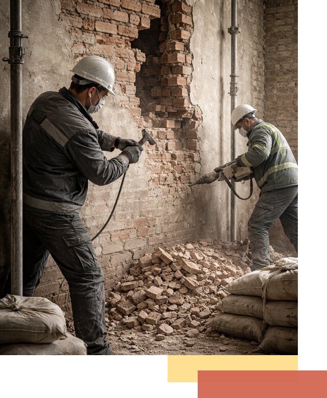 Демонтаж кирпичных стен в Соликамске быстро и безопасно