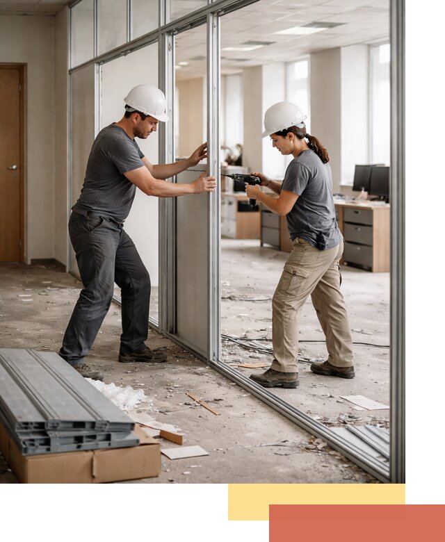 Демонтаж алюминиевых перегородок в Соликамске быстро и аккуратно