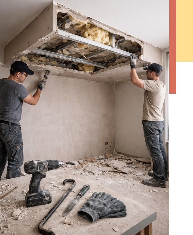 Демонтаж короба из гипсокартона в Соликамске от 1566 руб. — быстро и недорого | ОТДЕЛОЧНИК-Слк