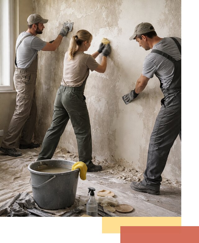 Очистка стен от клея и грунтовки в Соликамске качественно и быстро