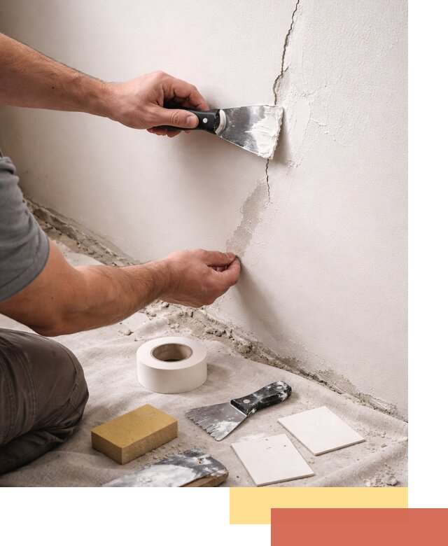 Заделка трещин и сколов в стенах и потолках в Соликамске