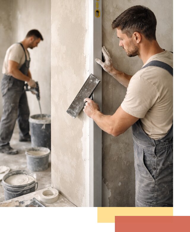 Выведение углов стен в Соликамске: монтаж и оштукатуривание