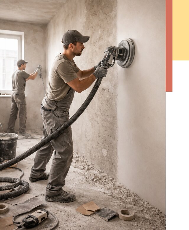 Шлифовка стен в Соликамске от 1237 руб/м2 — быстро и недорого | ОТДЕЛОЧНИК-Слк