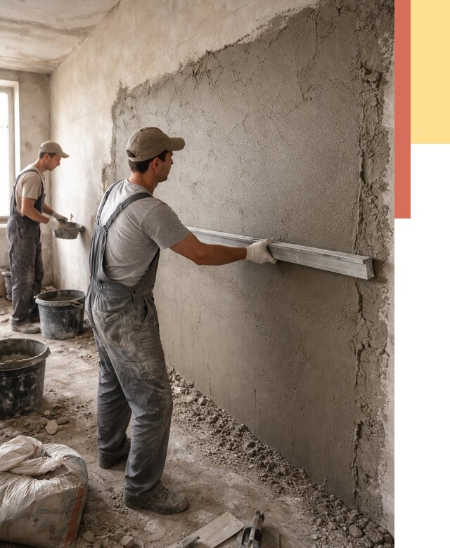 Цементная штукатурка стен в Соликамске от 4637 руб/м2 — быстро и недорого | ОТДЕЛОЧНИК-Слк