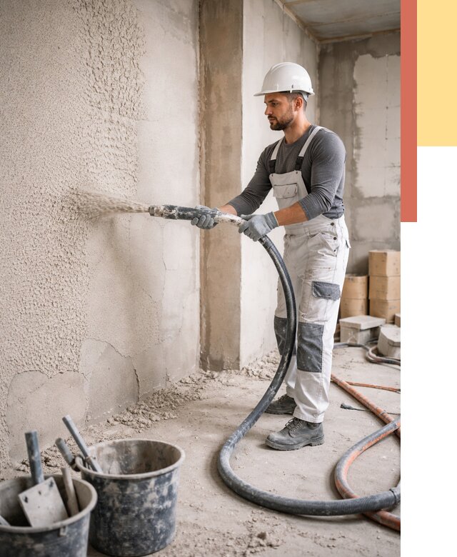 Машинная штукатурка стен в Соликамске под ключ от 6698 руб./м2 | ОТДЕЛОЧНИК-Слк