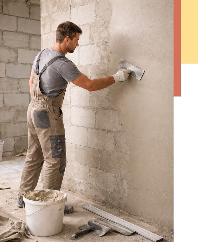 Штукатурка стен из газобетона в Соликамске от 2164 руб./м2 — быстро и недорого | ОТДЕЛОЧНИК-Слк