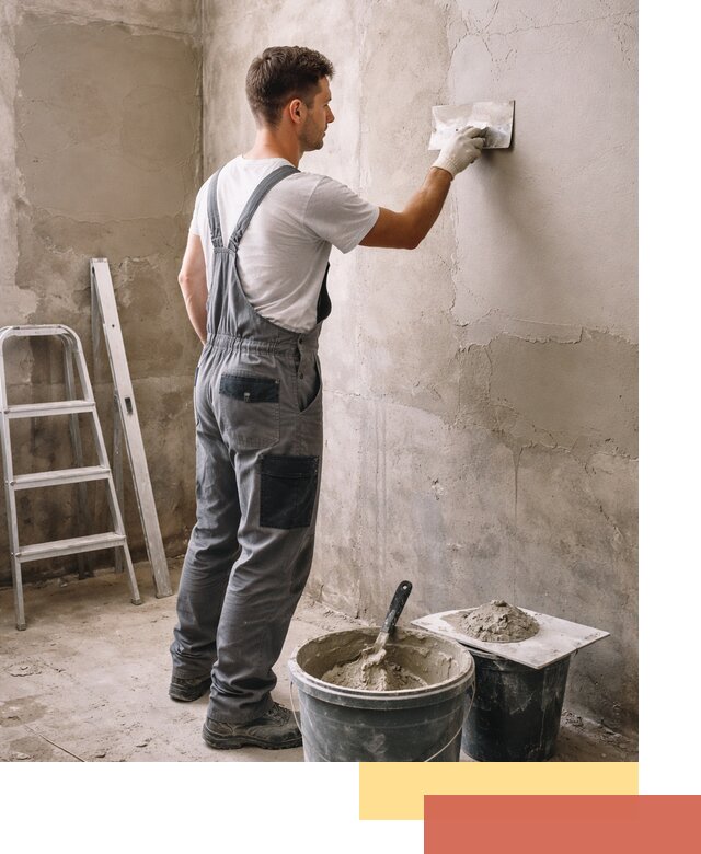 Штукатурка стен в ванной под ключ в Соликамске