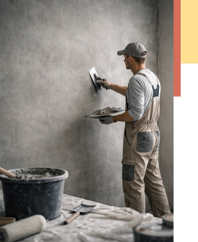 Декоративная штукатурка под бетон в Соликамске от 2576 руб./м² — нанесение под ключ | ОТДЕЛОЧНИК-Слк