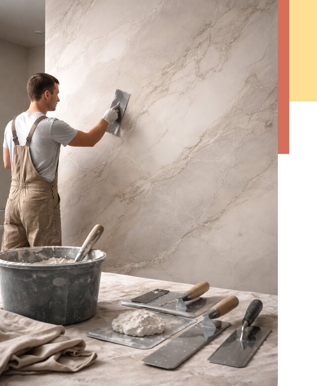 Декоративная штукатурка под мрамор в Соликамске от 2885 руб./м² — быстро и недорого | ОТДЕЛОЧНИК-Слк