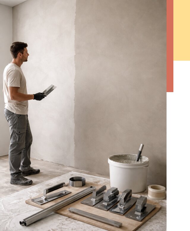 Нанесение микроцемента на стены в Соликамске от 3298 руб./м2 под ключ | ОТДЕЛОЧНИК-Слк