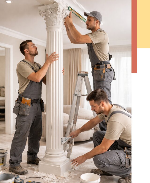 Установка декоративных колонн в Соликамске от 12366 руб. под ключ | ОТДЕЛОЧНИК-Слк