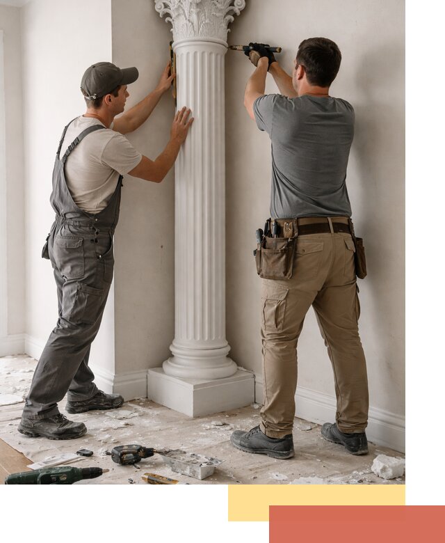 Установка декоративных колонн в Соликамске под ключ