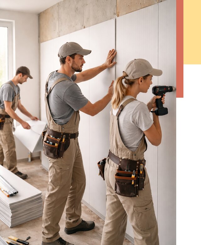 Монтаж ПВХ панелей на стены в Соликамске от 464 руб/м2 — быстро и недорого | ОТДЕЛОЧНИК-Слк