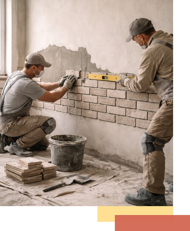 Монтаж декоративного кирпича профессионально в Соликамске