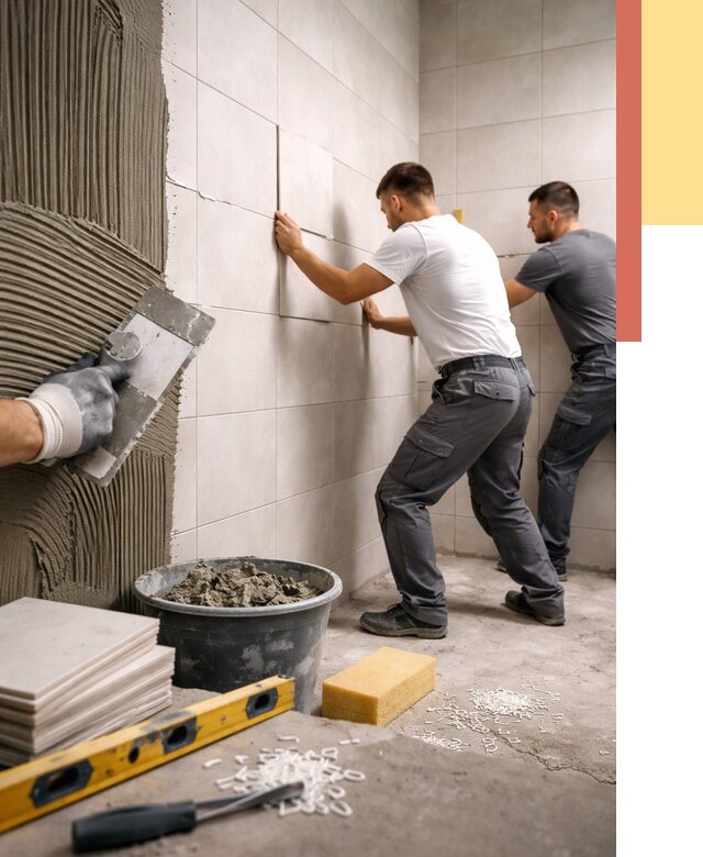 Укладка плитки на стены в Соликамске от 876 руб. — качественно и недорого | ОТДЕЛОЧНИК-Слк