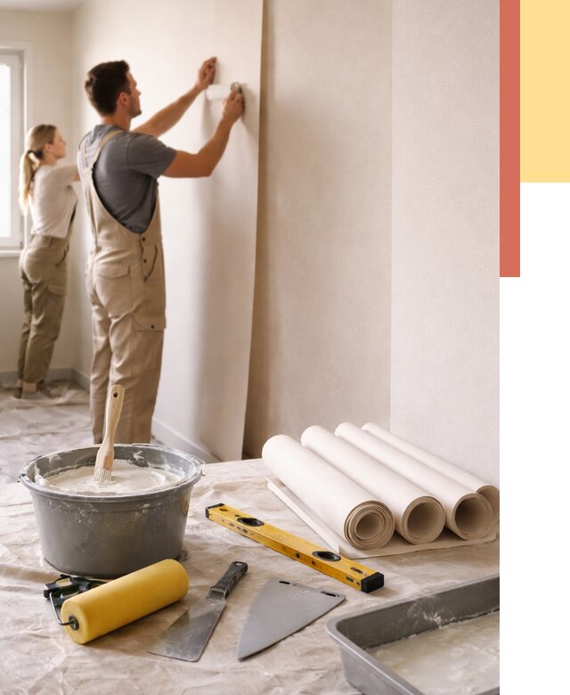 Поклейка бумажных обоев в Соликамске от 5668 руб./м2 — быстро и недорого | ОТДЕЛОЧНИК-Слк