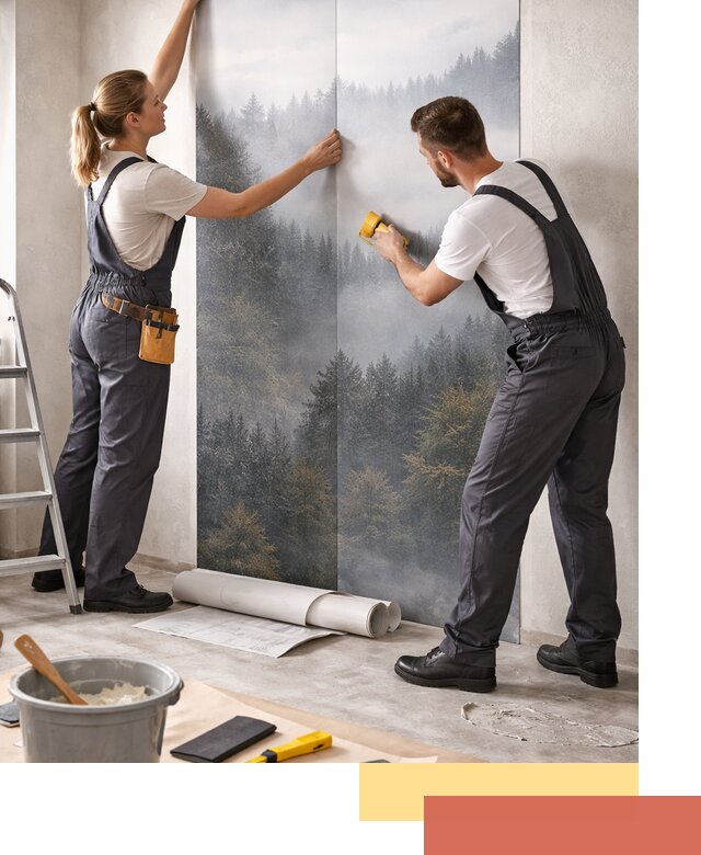 Поклейка фотообоев профессионально в Соликамске под ключ