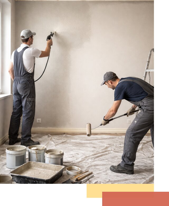 Покраска стен моющейся краской и защита поверхностей в Соликамске