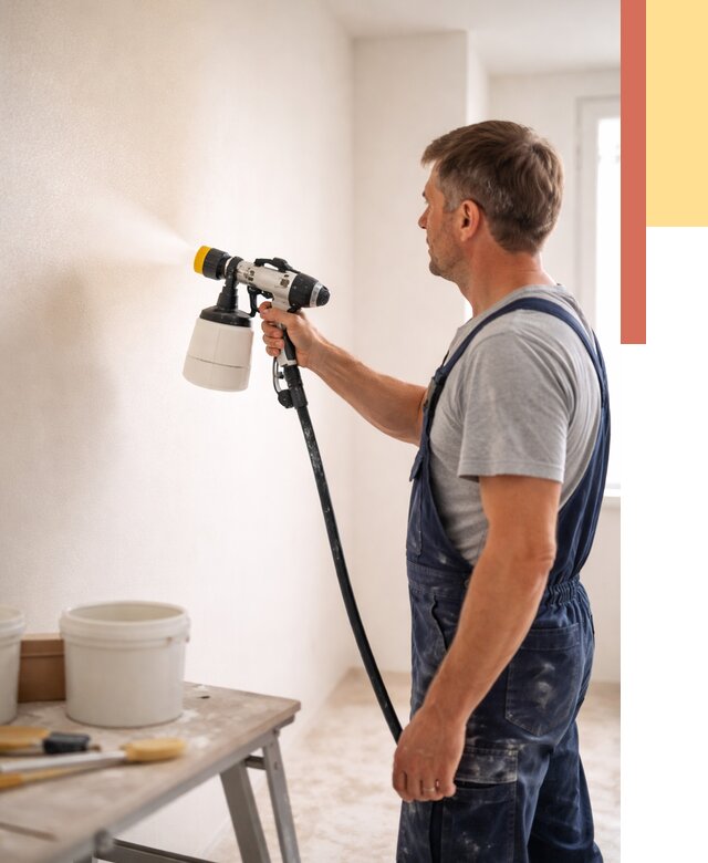 Покраска стен краскопультом в Соликамске от 7729 руб. — механизированная покраска | ОТДЕЛОЧНИК-Слк