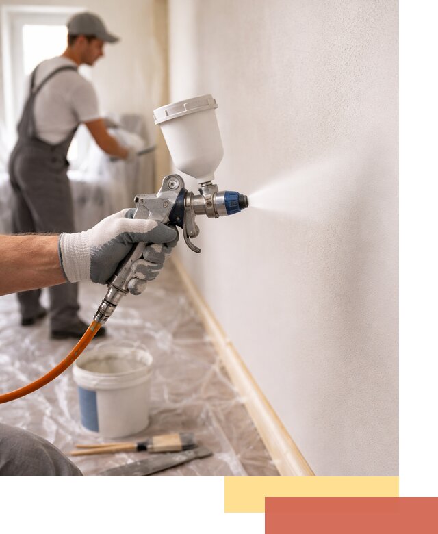 Покраска стен краскопультом в Соликамске быстро и качественно