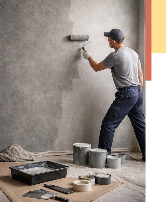 Покраска стен под бетон в Соликамске от 670 руб. за м2 — быстро и недорого | ОТДЕЛОЧНИК-Слк