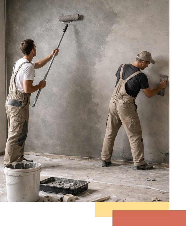 Покраска стен под бетон в Соликамске профессионально и недорого