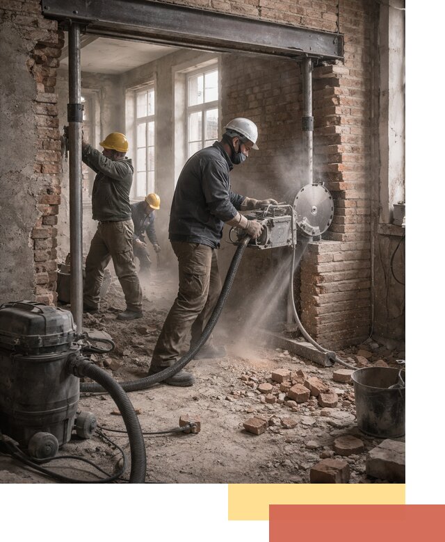 Прорезка проема в стене под дверной или оконный проем в Соликамске