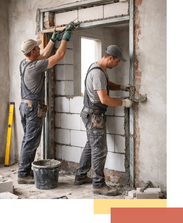 Закладка дверного проема под ключ в Соликамске: демонтаж, монтаж, отделка