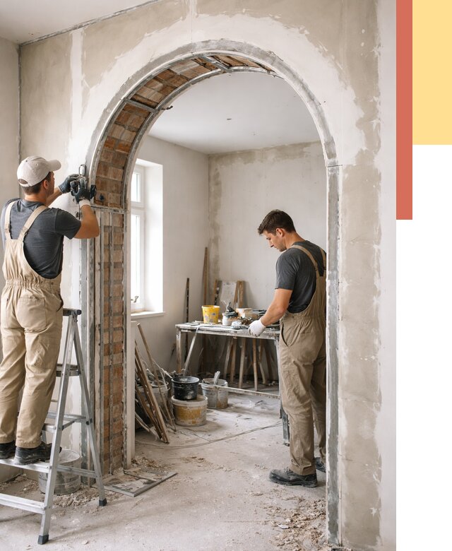 Устройство арочного проема в Соликамске от 9790 руб. под ключ — быстро и недорого | ОТДЕЛОЧНИК-Слк