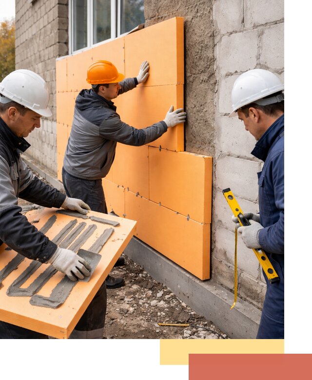 Утепление фасада пеноплексом под ключ в Соликамске