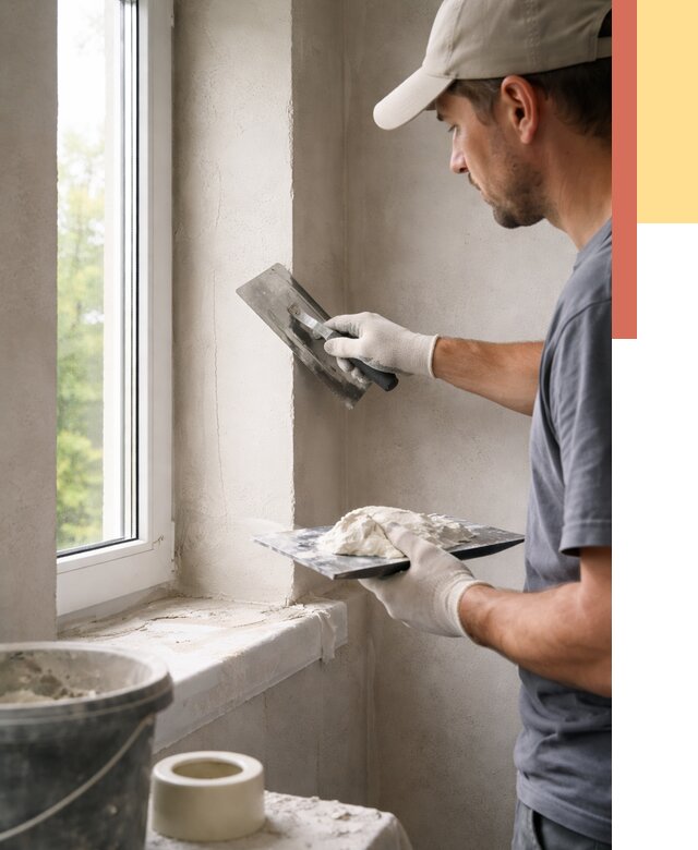 Штукатурка откосов в Соликамске от 4637 руб/м² — услуги и выравнивание под ключ | ОТДЕЛОЧНИК-Слк