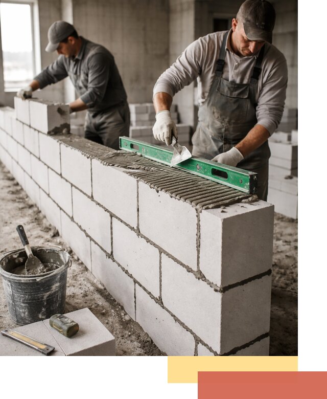 Кладка перегородок из газобетона в Соликамске быстро и качественно