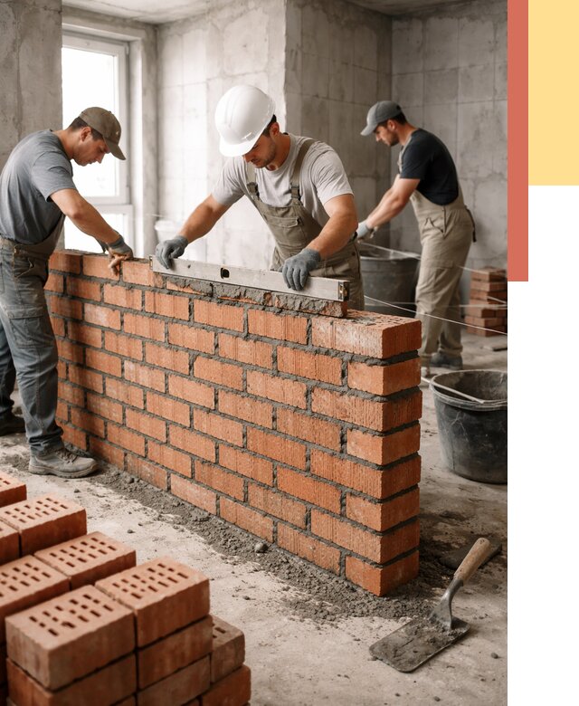 Кладка перегородок из кирпича в Соликамске от 3607 руб. за м² | ОТДЕЛОЧНИК-Слк