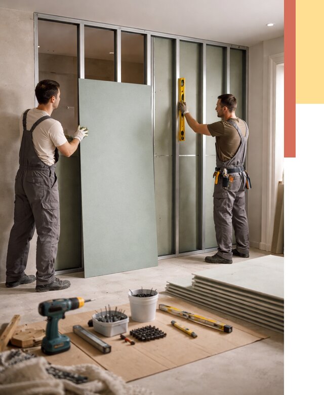 Перегородка из влагостойкого гипсокартона в Соликамске от 4946 руб. — монтаж под ключ | ОТДЕЛОЧНИК-Слк