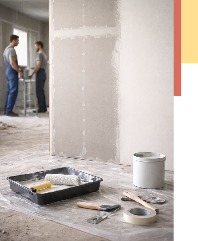 Покраска перегородок из гипсокартона в Соликамске от 4637 руб. под ключ | ОТДЕЛОЧНИК-Слк