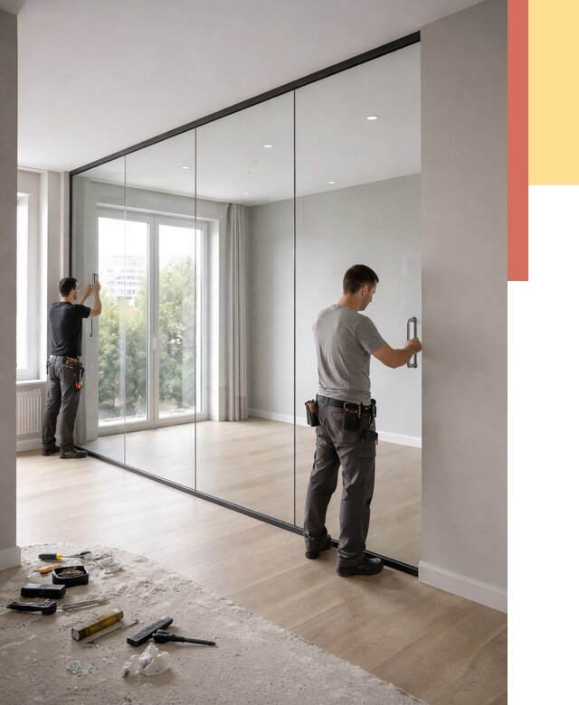 Изготовление стеклянных перегородок в Соликамске от 12727 руб. под ключ | ОТДЕЛОЧНИК-Слк