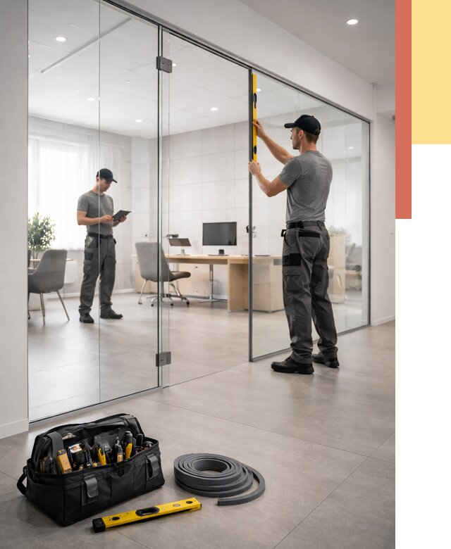 Цельностеклянные перегородки под ключ в Соликамске от 9790 руб. — монтаж и цены | ОТДЕЛОЧНИК-Слк