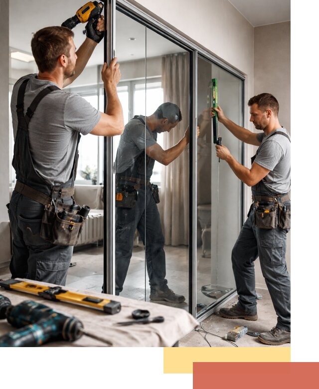 Каркасные стеклянные перегородки под ключ в Соликамске