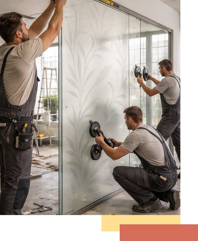 Стеклянные перегородки с рисунком на заказ в Соликамске