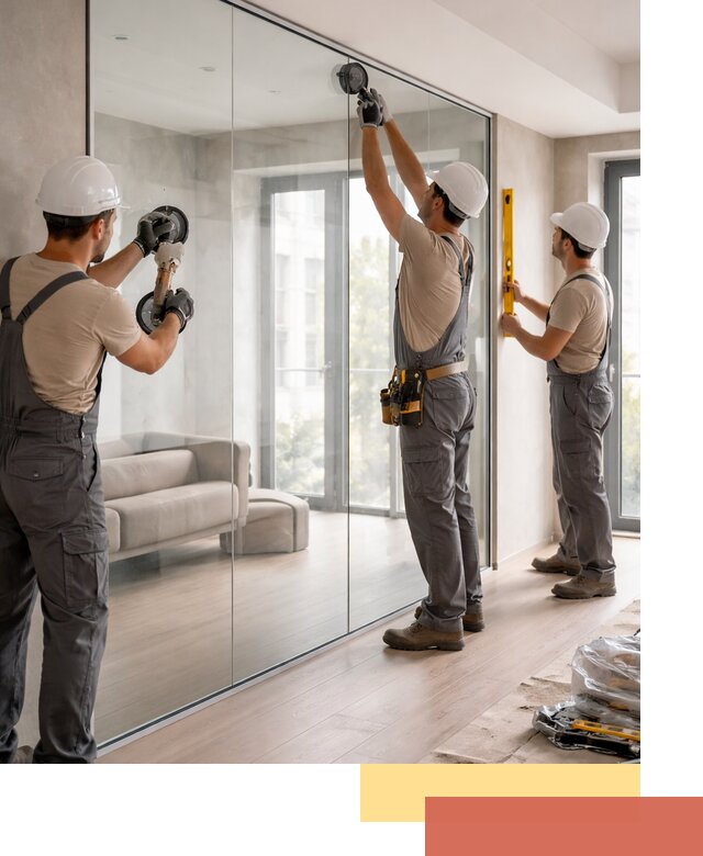 Перегородки из закаленного стекла в Соликамске для офисов и квартир