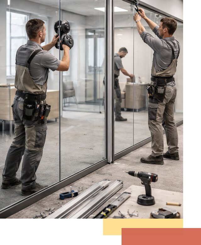 Стеклянные офисные перегородки под ключ в Соликамске