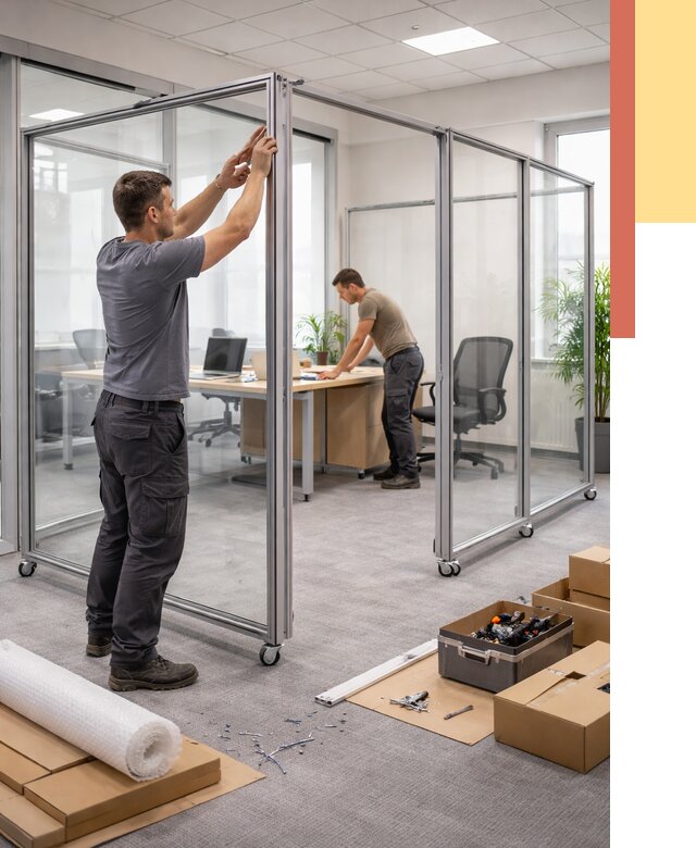 Мобильные офисные перегородки в Соликамске от 12881 руб. — установка под ключ | ОТДЕЛОЧНИК-Слк