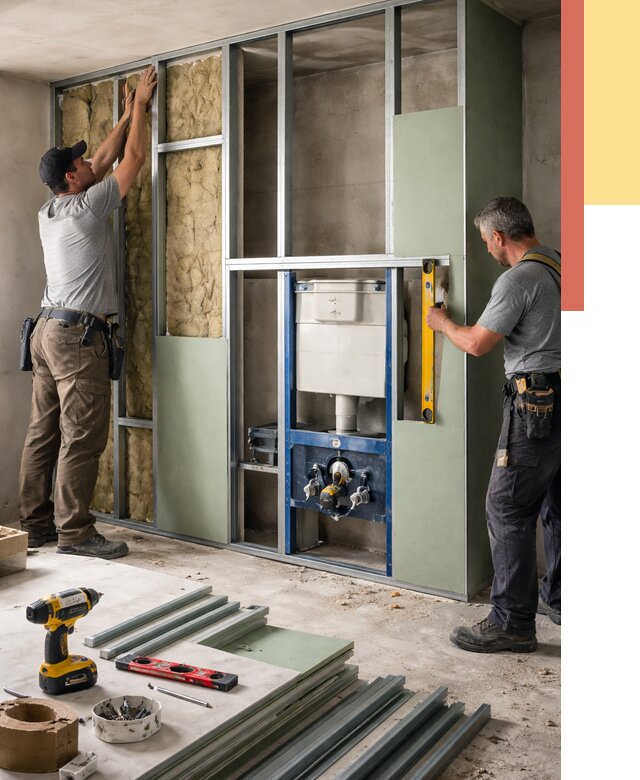 Установка сантехнических перегородок в Соликамске от 8759 руб. | ОТДЕЛОЧНИК-Слк