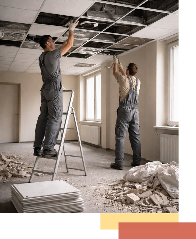 Демонтаж потолков Армстронг профессионально в Соликамске